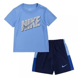 2/$25- Baby Boy Nike Dot Logo Graphic Tee & Shorts Set- 12 Months